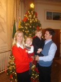 Francesco con la moglie Agnese e i figli Antonio e Isabella a Casa Italiana, Washington DC