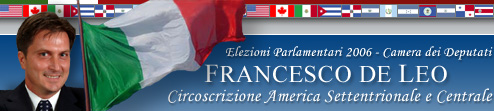 Elezioni Parlamentari 2006 - Camera dei Deputati - Francesco de Leo - Circoscrizione America Centrale e Settentrionale